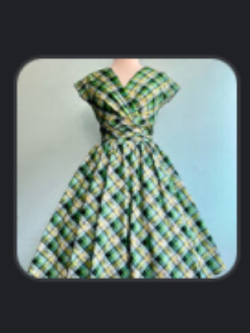 2X Green Plaid Greta Dress